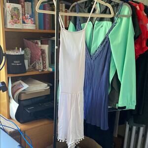 ASOS White Romper with Pom-Pom Detail